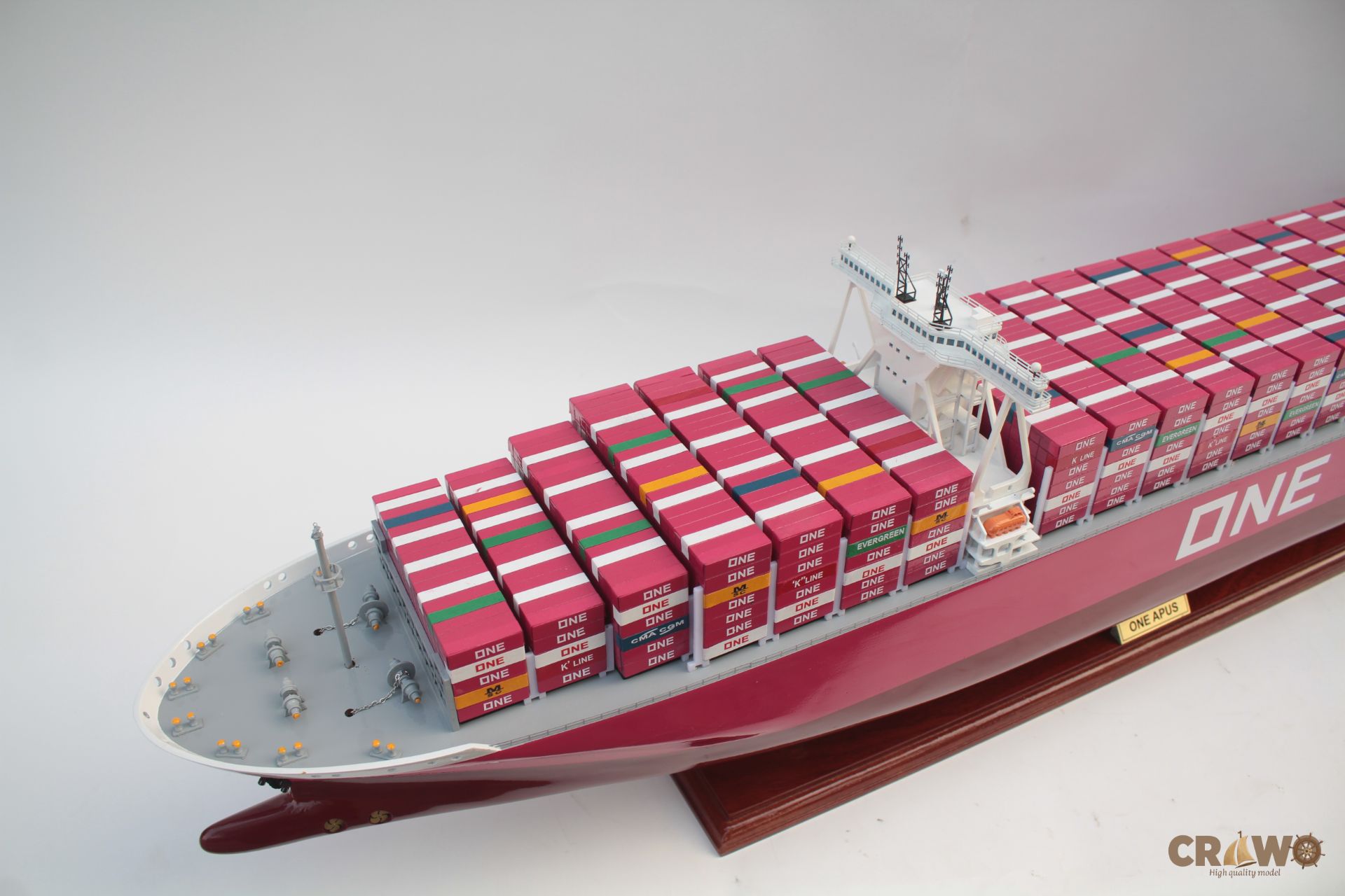 ONE APUS CONTAINER SHIP MODEL 39.8" - WOODEN MODEL SHIP